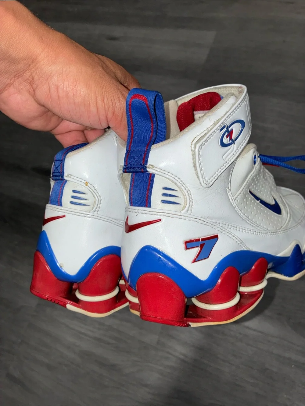 Nike White, Blue & Red High-Top Sneakers